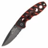 Bad Blood 0110 Framelock, 2.5" 440 SS Combo Blade, Black/Red G-10 Handle