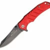 Bad Blood 0111RD Linerlock, 2.75" 440 SS Plain Blade, Red Aluminum Handle