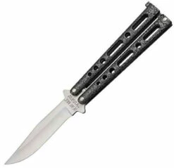 Bear & Son BC117S Butterfly, 5" Closed, SS Plain Blade, Silver Vein Handles