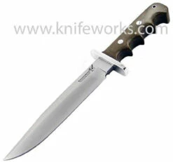 BlackJack Halo Attack, Finger Grooved Green Canvas Micarta Handle, Leather Sheath