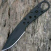 BlackJack Model 155 Neck Knife Black Finish W/ Leather Sheath