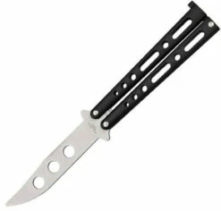 BenchMark Balisong Trainer Knife - Black Metal Alloy (4" Trainer Blade)
