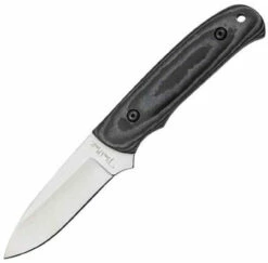 Benchmark Fixed Blade, 3 1/4" Stainless Blade. Full Tang. Black Micarta Handles