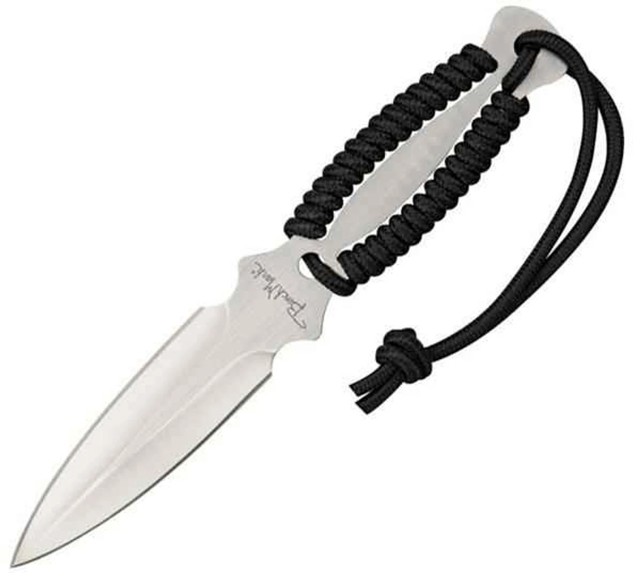 Benchmark Fixed Blade, Black Cord Wrap Trim And Wrist Lanyard. 1 Benchmark Fixed Blade, Black Cord Wrap Trim And Wrist Lanyard.