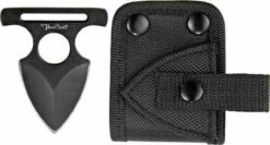 Benchmark Push Dagger. One Piece Black Finish Stainless Construction, 1 3/4" Double Edge Spear Point Blade