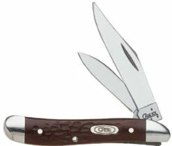 Case 046 Working Peanut, Jigged Brown Synthetic Handle (6220 SS)