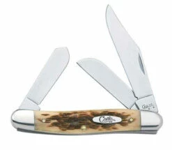 Case Medium Stockman 128 Amber Bone Handle (6347 SS)