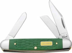 Case John Deere Medium Stockman, Green Synthetic Handle