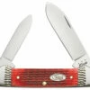 Case Canoe, SS, Dark Red Bone Handle