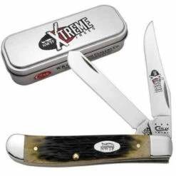 Case 8961 Mini Trapper Extreme Jakes NWTF, Olive Green Jigged Bone, Gift Tin (6207 SS)