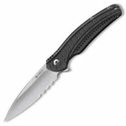 CRKT Columbia River Ripple, Stainless Grey Handle, Combo Edge