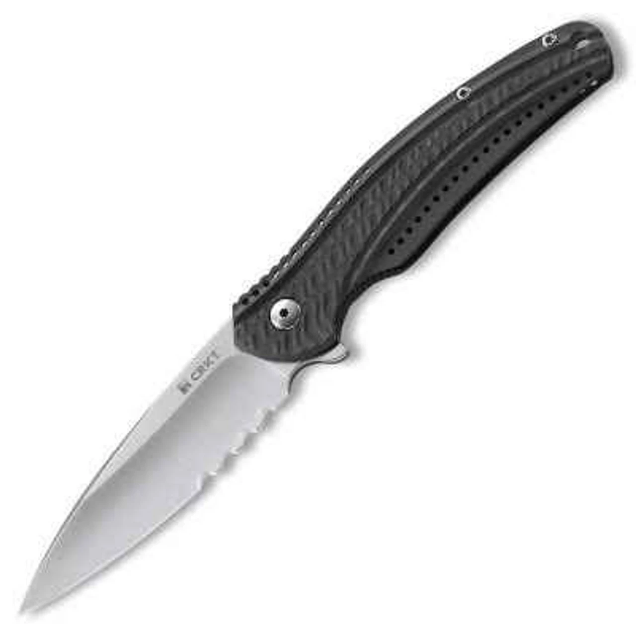 CRKT Columbia River Ripple, Stainless Grey Handle, Combo Edge 1 CRKT Columbia River Ripple, Stainless Grey Handle, Combo Edge