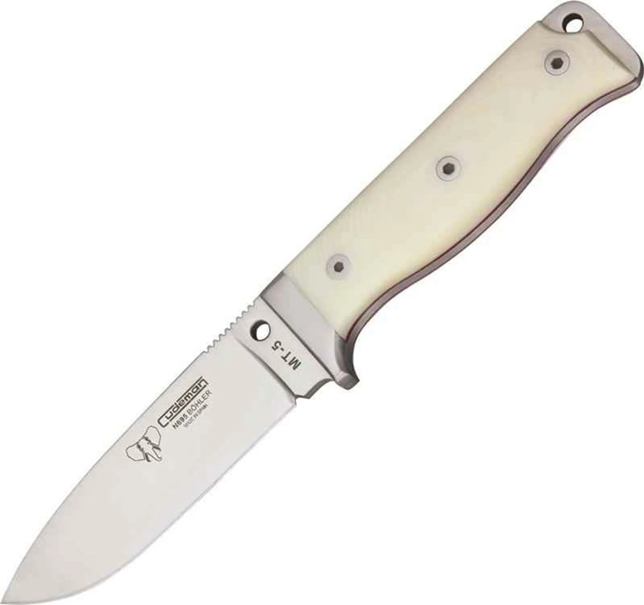 Cudeman MT5 Survival Knife, N695 Bohler Steel, White Micarta Handle 1 Cudeman MT5 Survival Knife, N695 Bohler Steel, White Micarta Handle