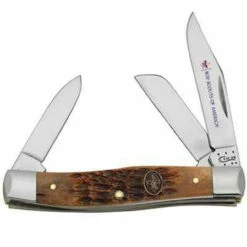 Case 18034 Boy Scouts Of America Antique Jigged Bone Medium Stockman