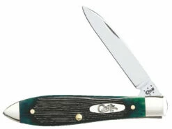 Case Hunter Green Barnboard Jigged Bone Teardrop