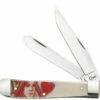 Case Poker Family "Queen Of Hearts" Smooth Natural Bone Trapper