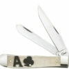 Case Poker Family "Ace Of Clubs" Smooth Natural Bone Trapper