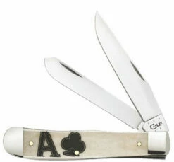 Case Poker Family "Ace Of Clubs" Smooth Natural Bone Trapper