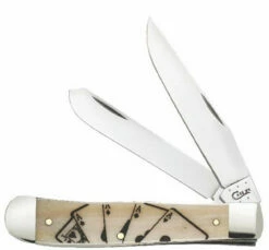 Case Poker Family "Card Hand" Smooth Natural Bone Trapper
