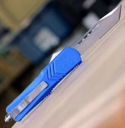 CobraTec Knives LBLUFS-XLTS Large FS-X Blue, 3.50" D2 Steel Tanto Serrated Blade, Anodized Aviation Aluminum Handle -Knifeworks Sales Shop lblufs xlts 92952.1621282637