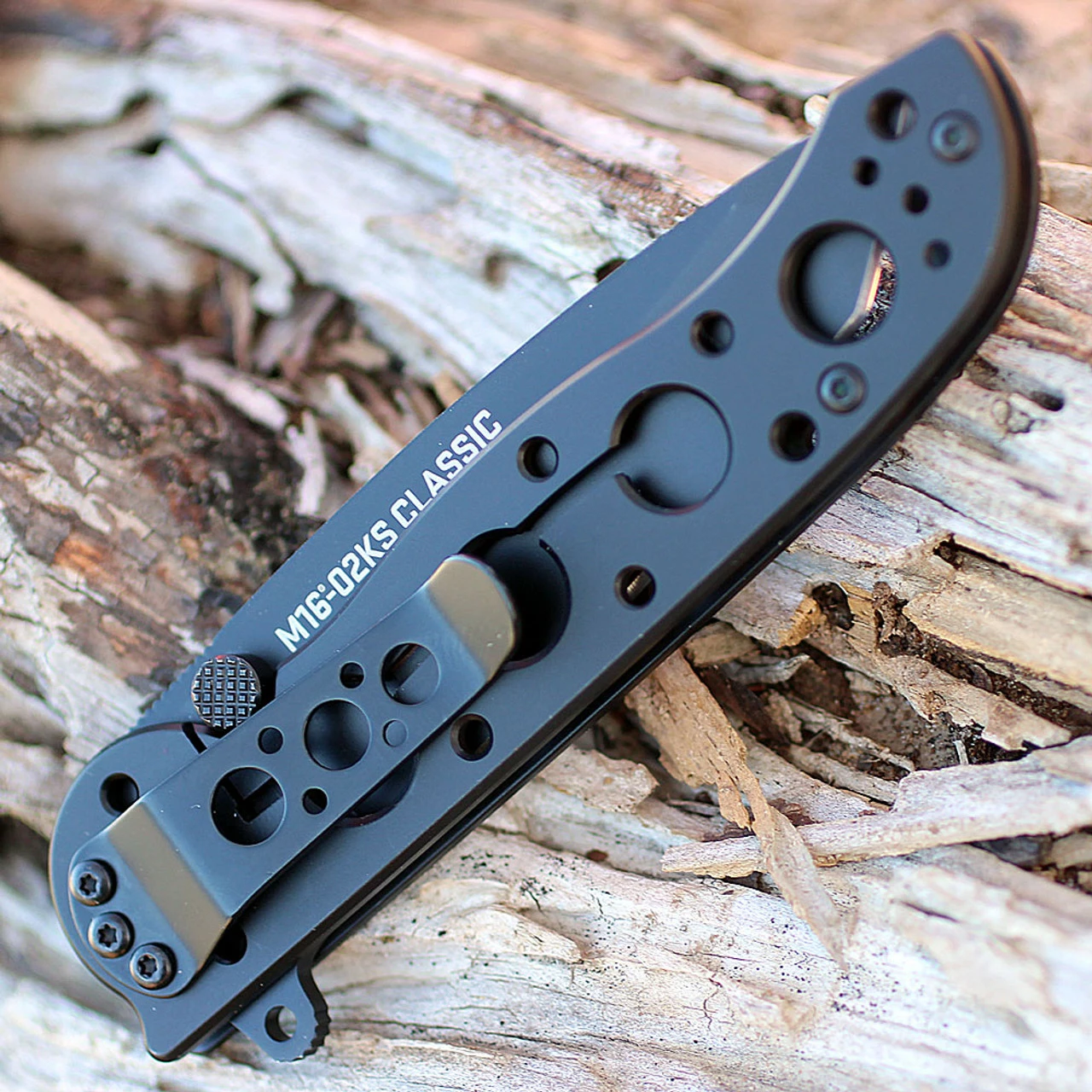 CRKT M16-02KS Framelock Tanto, 3.05" 12C27 Sandvik Plain Blade, Black Stainless Handle 3 CRKT M16-02KS Framelock Tanto, 3.05" 12C27 Sandvik Plain Blade, Black Stainless Handle - Image 3