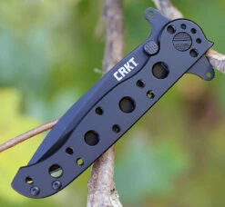 CRKT M21-10KSF Spear Point, 3.1" 8Cr13MoV Combo Blade, Stainless Handle -Knifeworks Sales Shop m21 10ksf.3 1 15091.1566585888